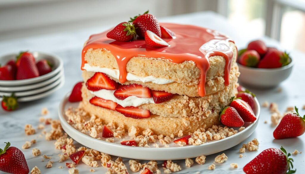 strawberry crunch cake